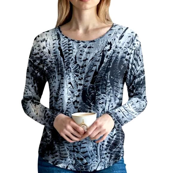 Jones New York 3X Gray Women's Top Shirt Long Sleeves Plus Size 3XL XXXL 26W 28W - Picture 1 of 6